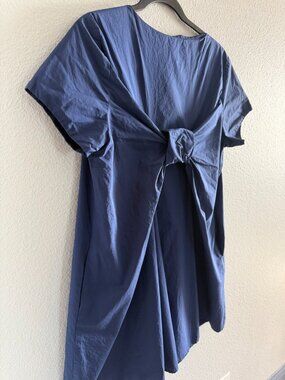 Vineyard Vines Bow on Back Blue High-Low Women's Dress, Small